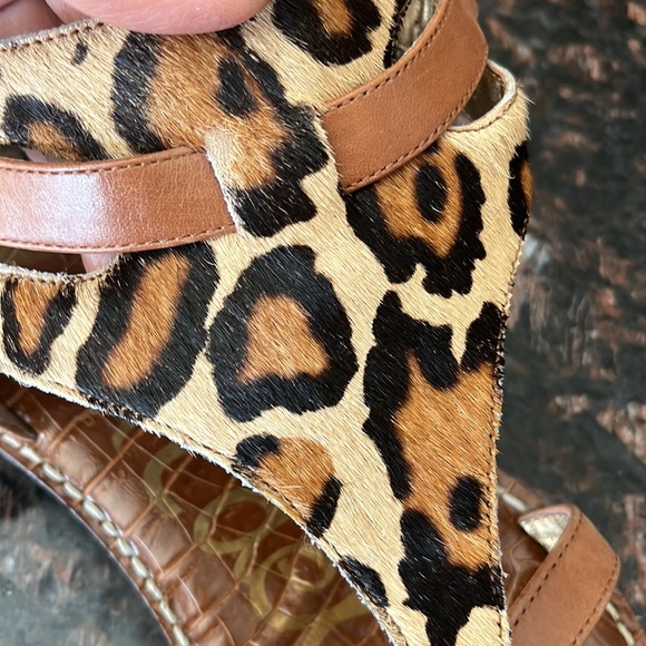 Sam Eldelman Nude Leopard Grenna Gladiator Flat Sandal Size 8 - Picture 4 of 17